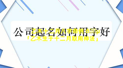 乙木十二月八字命例 🐵 「乙木生于十二月取用神法」